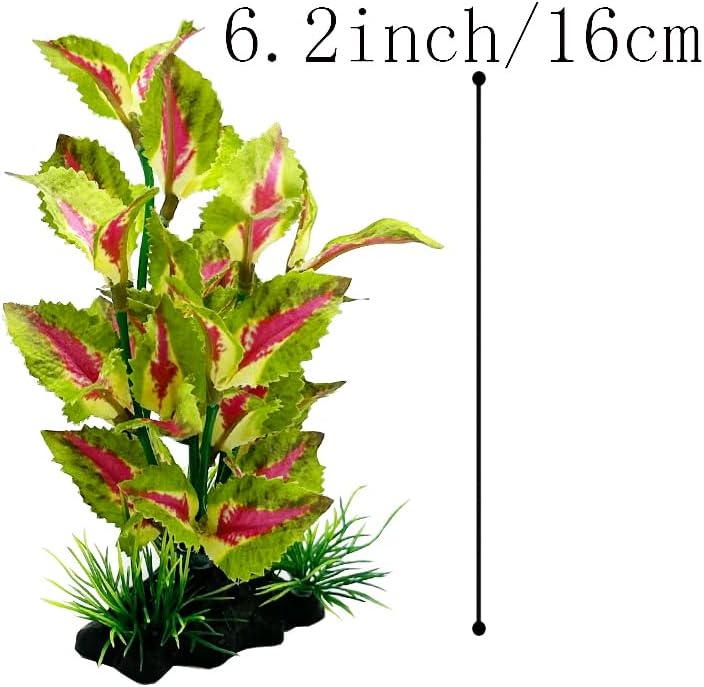 2pcs Set Aquarium Decor Plants Betta Fish Tank Decorations Soft Silk Artificial Plant Goldfish Waterscape Fish Hides Snake Tank/Reptiles Plants (Green-2pcs-Set)