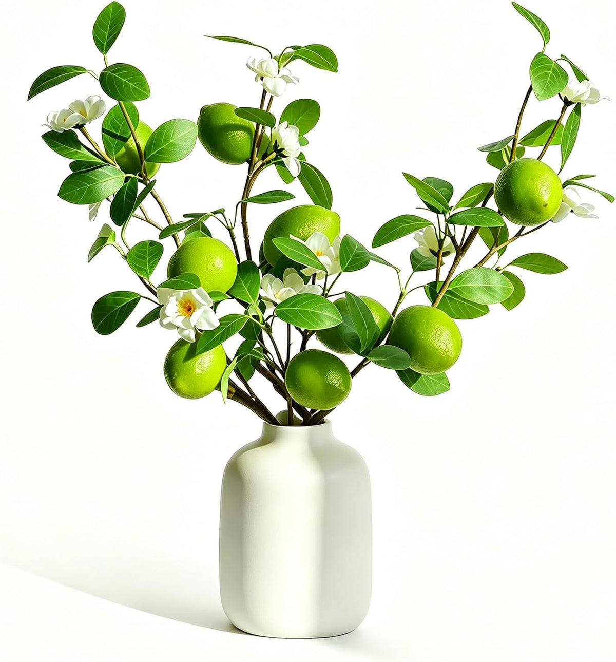 Artificial Lemons Tree Branches /Pack 6Faux Lemons and Lifelike Leaves Fruit Fake Plant Spring Summer Lemon Themed Decoration for Kitchen Dining Table Farmhouse 20Inch