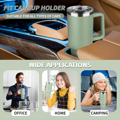 30 oz Tumbler with Handle, Stainless Steel Insulated Tumbler with Lid and Straw, Double Wall Vacuum Coffee Mug Tumbler, Insulated Coffee Thermal Cup for Cold and Hot (Yellow)