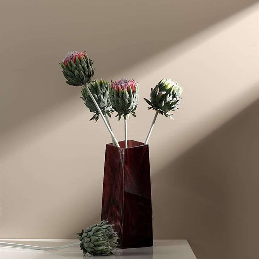 2pcs Artificial King Protea Flowers,60 CM/24 inches Long Stem Faux Cynaroides Flower Decoration for Table/Home/Office/Restaurant (Pink)