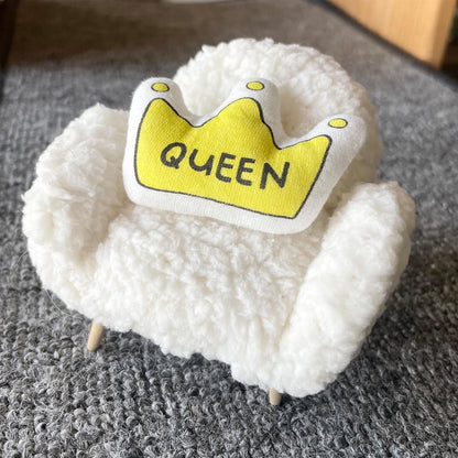 Hamster Mini Cotton Sofa Chair, Small Animal Blue Red Bed Cozy with Pillow, Cage Decor Photo Toys, Relax Habitat House Accessories, Sleep Pad Rest Nest for Hamster, Mice, Rat.