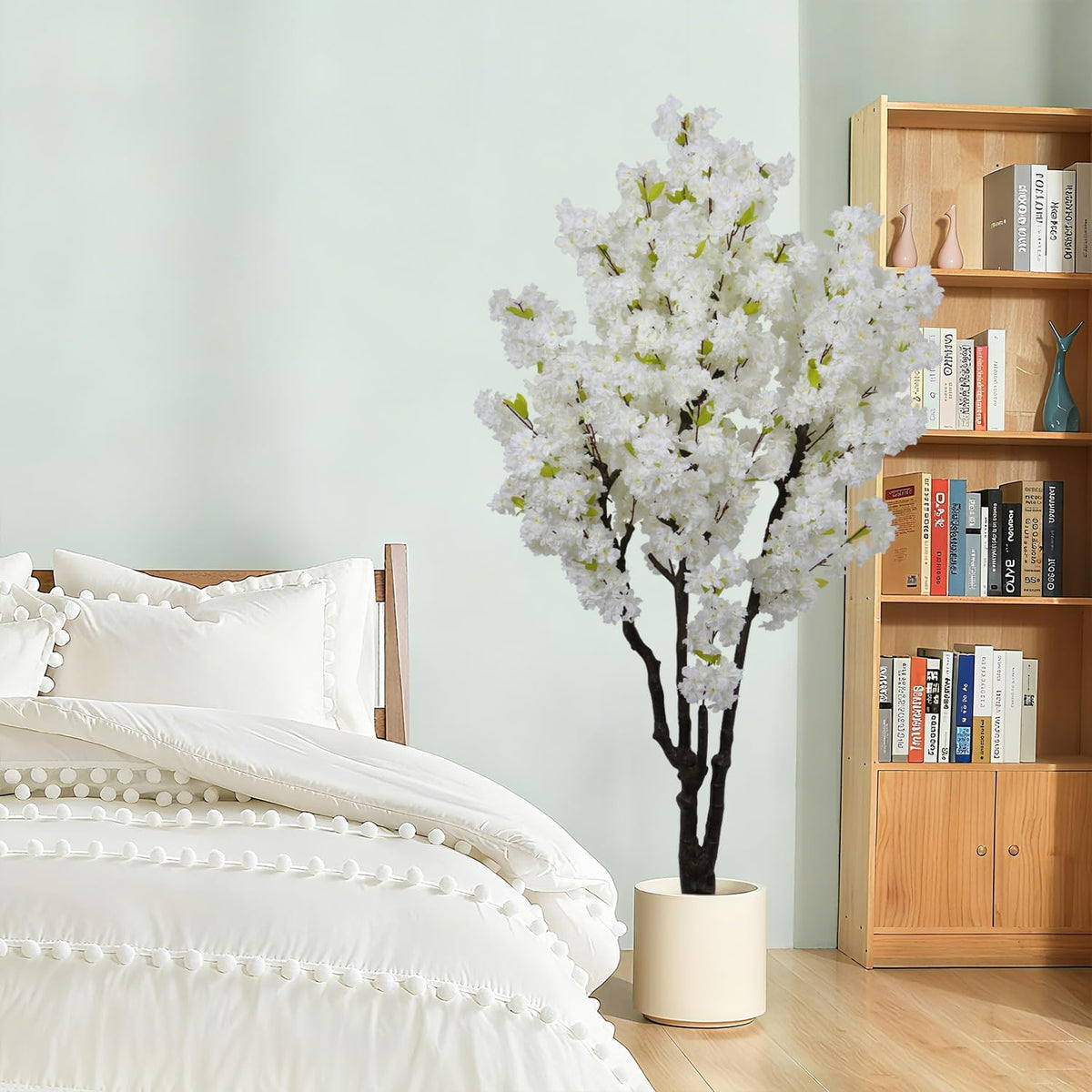 6ft Tall Artificial White Cherry Blossom Tree
