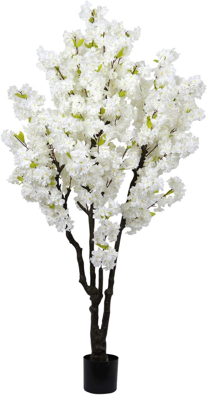 6ft Tall Artificial White Cherry Blossom Tree