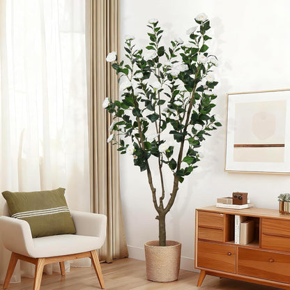 6ft Tall Artificial White Cherry Blossom Tree