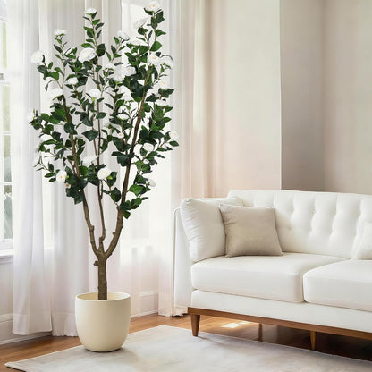 6ft Tall Artificial White Cherry Blossom Tree