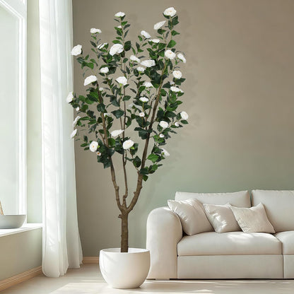 6ft Tall Artificial White Cherry Blossom Tree