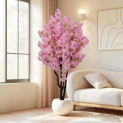 6ft Tall Artificial White Cherry Blossom Tree