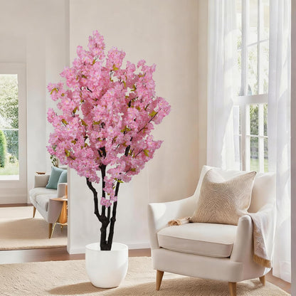 6ft Tall Artificial White Cherry Blossom Tree