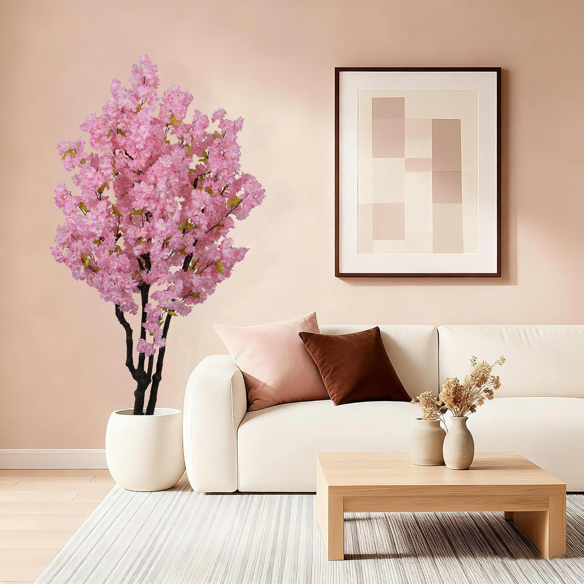 6ft Tall Artificial White Cherry Blossom Tree