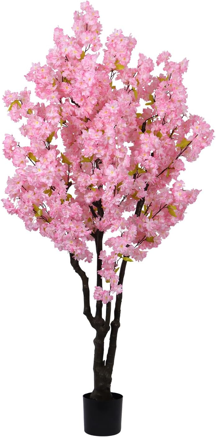 6ft Tall Artificial White Cherry Blossom Tree