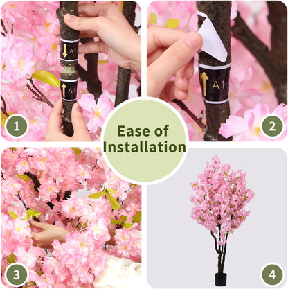 6ft Tall Artificial White Cherry Blossom Tree