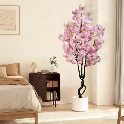 6ft Tall Artificial White Cherry Blossom Tree