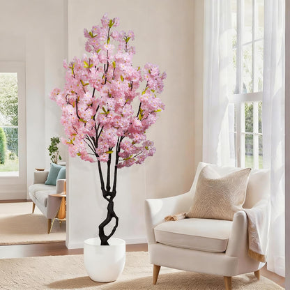 6ft Tall Artificial White Cherry Blossom Tree