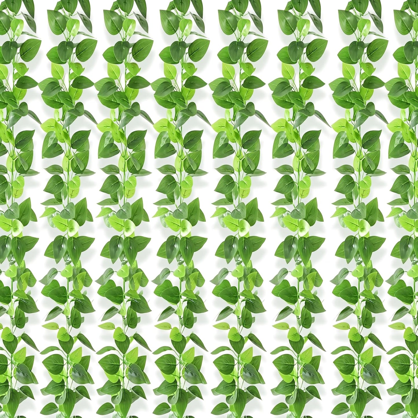 2Pcs Fake Vines Artificial Ivy Garland with Faux Pothos Leaves | Fake Plants Greenery for Bedroom Living Room Office Wall Garden Wedding Party Indoor Outdoor Decor Aesthetic