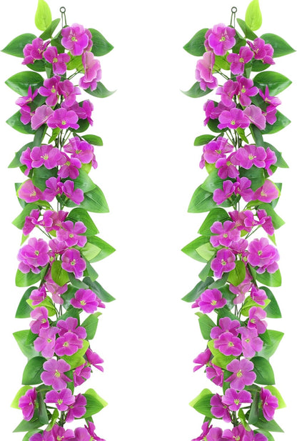 2Pcs Fake Vines Artificial Ivy Garland with Faux Pothos Leaves | Fake Plants Greenery for Bedroom Living Room Office Wall Garden Wedding Party Indoor Outdoor Decor Aesthetic
