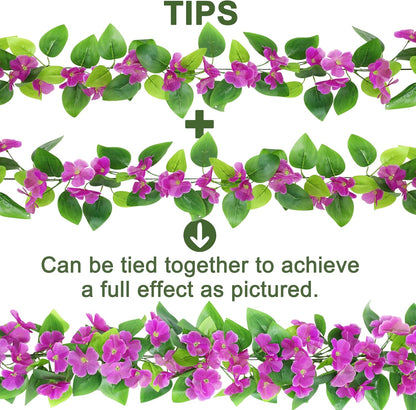 2Pcs Fake Vines Artificial Ivy Garland with Faux Pothos Leaves | Fake Plants Greenery for Bedroom Living Room Office Wall Garden Wedding Party Indoor Outdoor Decor Aesthetic