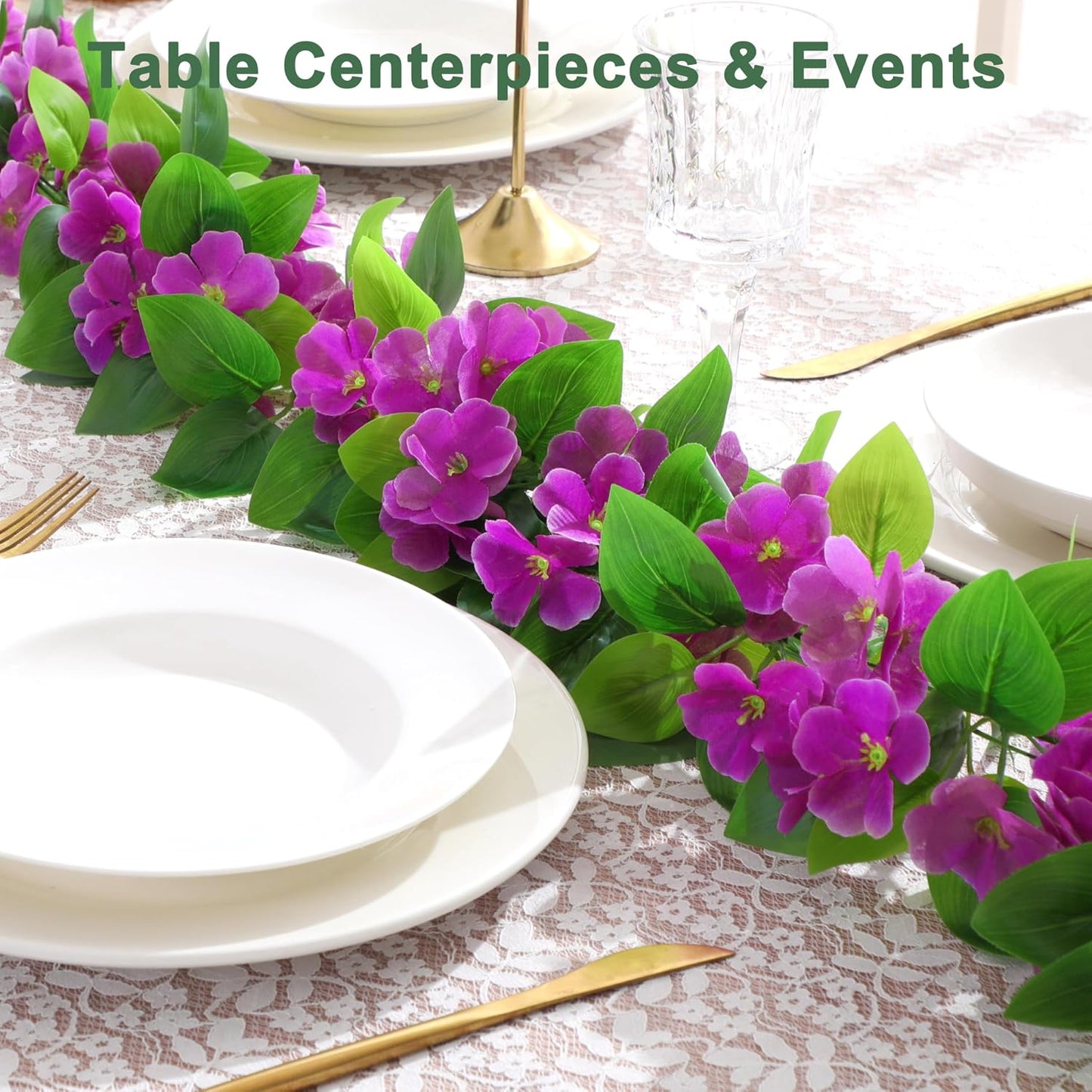 2Pcs Fake Vines Artificial Ivy Garland with Faux Pothos Leaves | Fake Plants Greenery for Bedroom Living Room Office Wall Garden Wedding Party Indoor Outdoor Decor Aesthetic