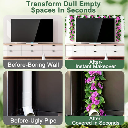 2Pcs Fake Vines Artificial Ivy Garland with Faux Pothos Leaves | Fake Plants Greenery for Bedroom Living Room Office Wall Garden Wedding Party Indoor Outdoor Decor Aesthetic