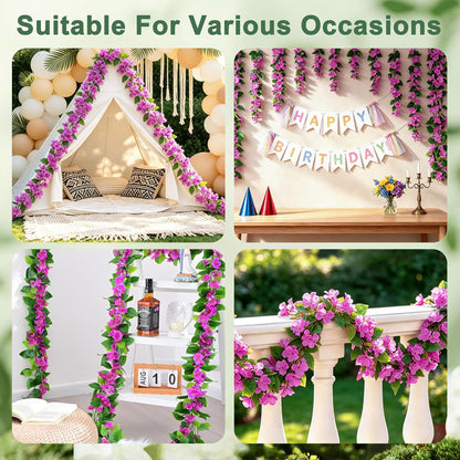 2Pcs Fake Vines Artificial Ivy Garland with Faux Pothos Leaves | Fake Plants Greenery for Bedroom Living Room Office Wall Garden Wedding Party Indoor Outdoor Decor Aesthetic