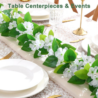 2Pcs Fake Vines Artificial Ivy Garland with Faux Pothos Leaves | Fake Plants Greenery for Bedroom Living Room Office Wall Garden Wedding Party Indoor Outdoor Decor Aesthetic