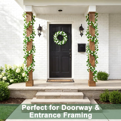 2Pcs Fake Vines Artificial Ivy Garland with Faux Pothos Leaves | Fake Plants Greenery for Bedroom Living Room Office Wall Garden Wedding Party Indoor Outdoor Decor Aesthetic
