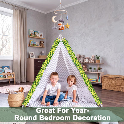 2Pcs Fake Vines Artificial Ivy Garland with Faux Pothos Leaves | Fake Plants Greenery for Bedroom Living Room Office Wall Garden Wedding Party Indoor Outdoor Decor Aesthetic
