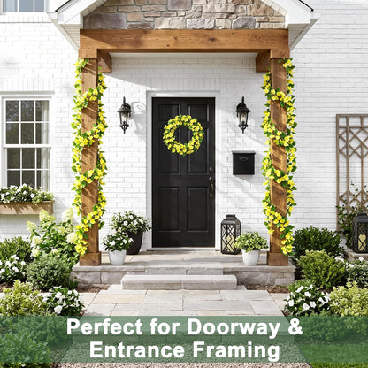 2Pcs Fake Vines Artificial Ivy Garland with Faux Pothos Leaves | Fake Plants Greenery for Bedroom Living Room Office Wall Garden Wedding Party Indoor Outdoor Decor Aesthetic