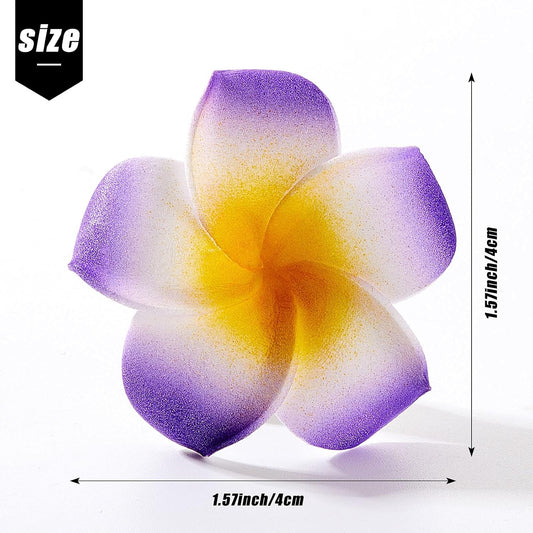 150 Pcs Foam Hawaiian Frangipani Artificial Plumeria Tropical Flower Petals Decor for Hawaiian Summer Mixed Colors DIY Hair Hat Wreath Floral Bridal Wedding Party Decoration