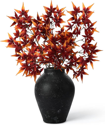 29" Fall Stem Leaf for Vase Artificial Japanese Maple,Orange Red