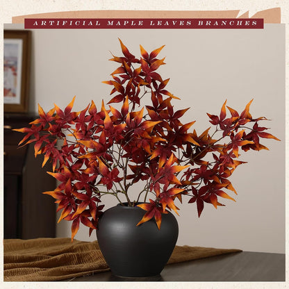 29" Fall Stem Leaf for Vase Artificial Japanese Maple,Orange Red