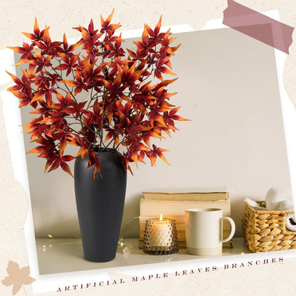 29" Fall Stem Leaf for Vase Artificial Japanese Maple,Orange Red