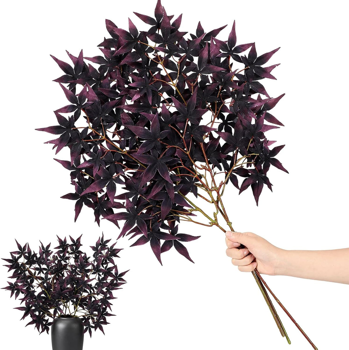 29" Fall Stem Leaf for Vase Artificial Japanese Maple,Orange Red