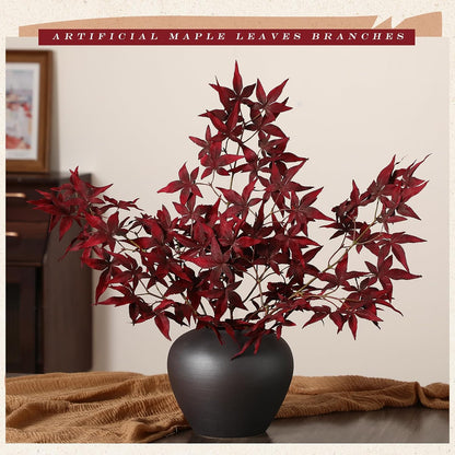 29" Fall Stem Leaf for Vase Artificial Japanese Maple,Orange Red