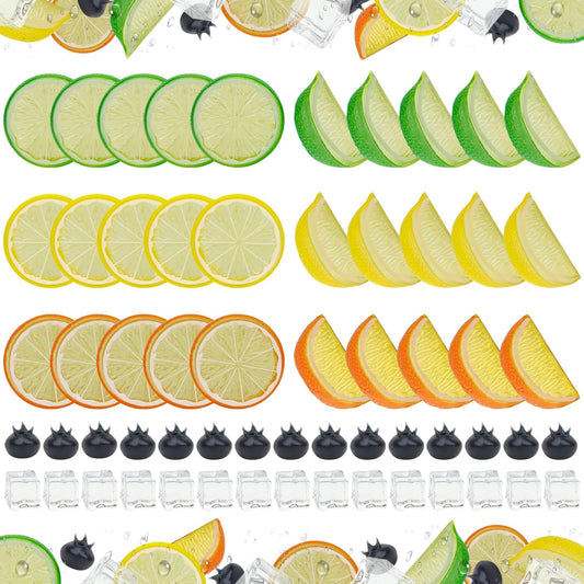 19 Pcs Artificial Fake Orange & Slices Blocks Set Faux Fruit Decor | Simulation 3 style oranges, PVC realistic home decoration, Party kitchen wedding props ornament, Table centerpiece