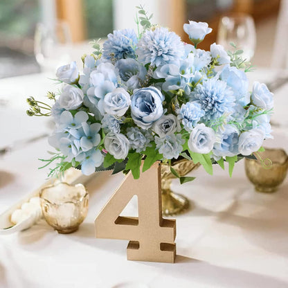White Artificial Flowers, Fake Silk Peonies Bouquet