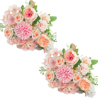 White Artificial Flowers, Fake Silk Peonies Bouquet