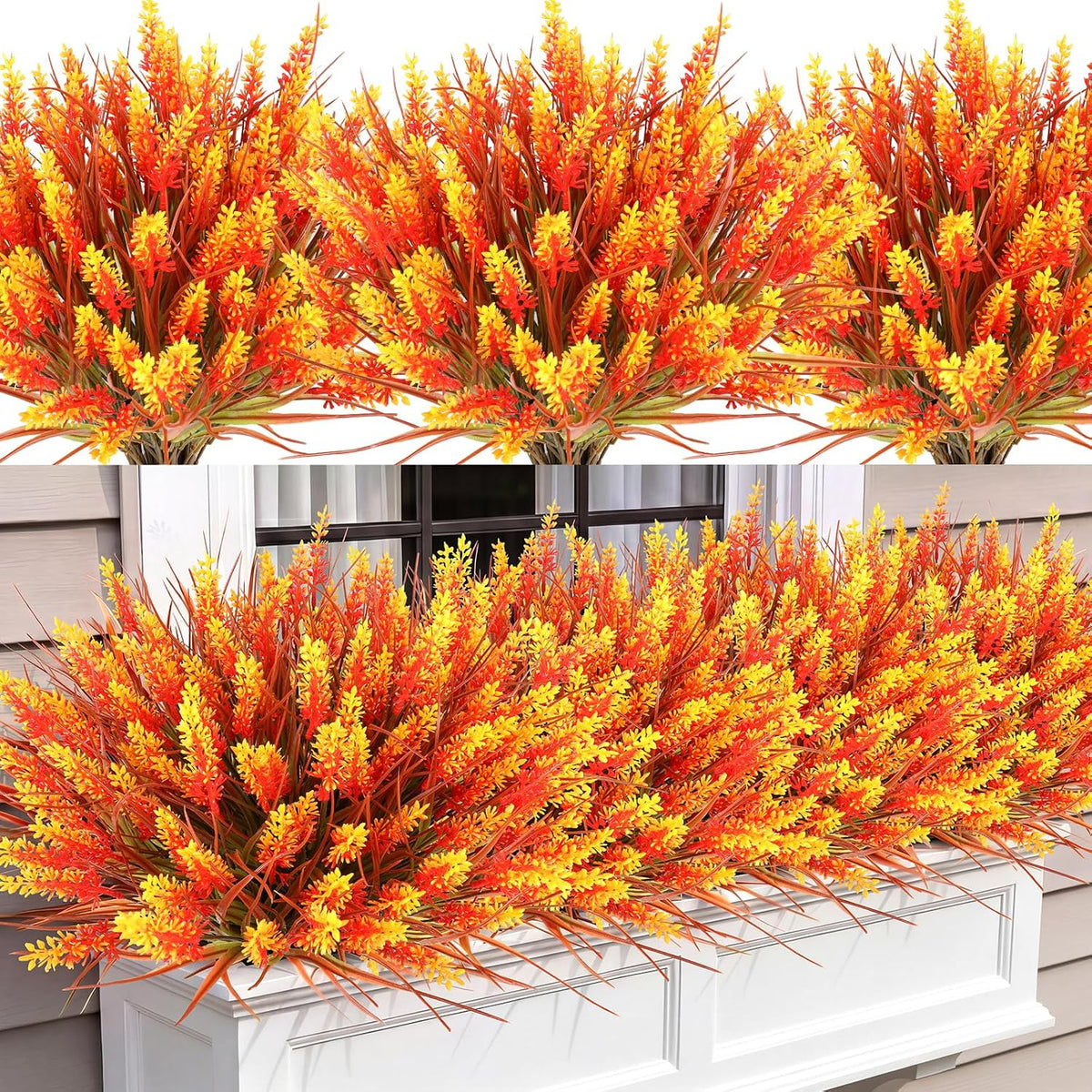 16PCS Artificial Fall Flowers for Outdoors, Fall Home Decorations