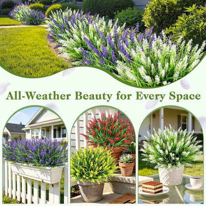 16PCS Artificial Fall Flowers for Outdoors, Fall Home Decorations