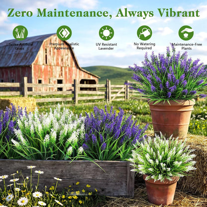 16PCS Artificial Fall Flowers for Outdoors, Fall Home Decorations