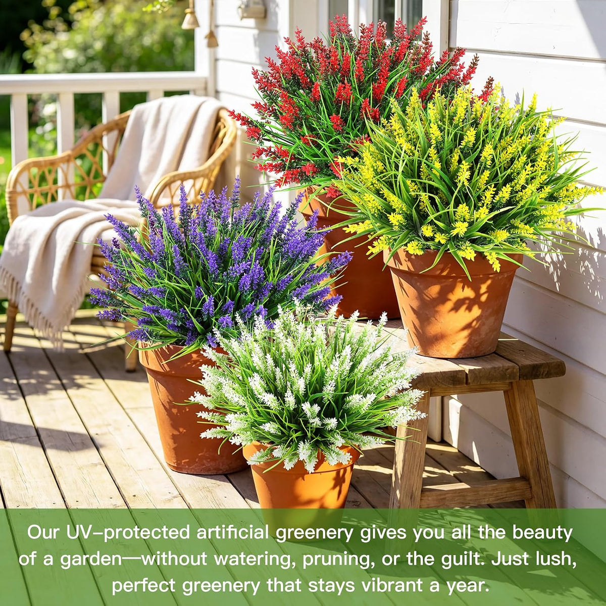 16PCS Artificial Fall Flowers for Outdoors, Fall Home Decorations
