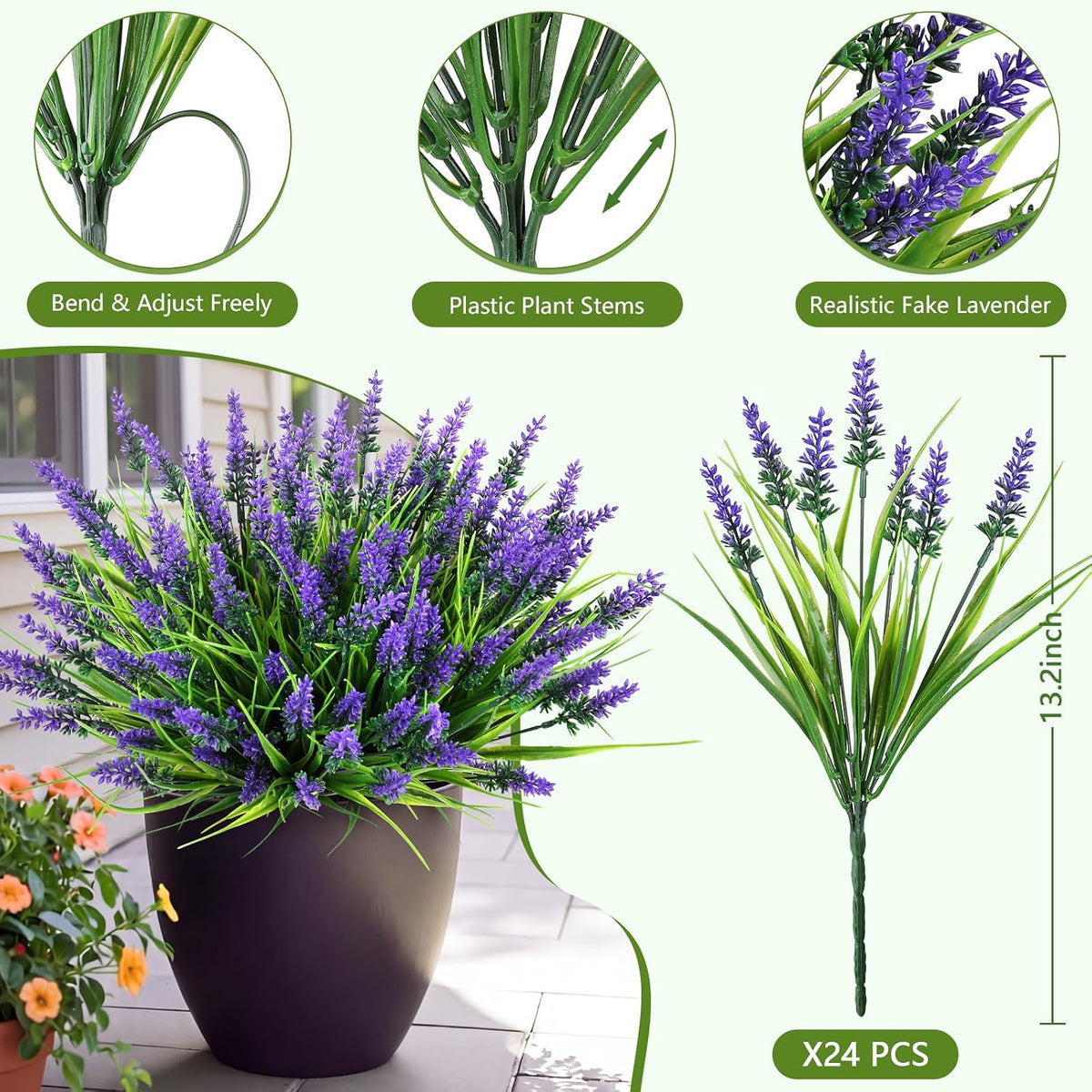 16PCS Artificial Fall Flowers for Outdoors, Fall Home Decorations