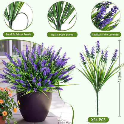 16PCS Artificial Fall Flowers for Outdoors, Fall Home Decorations
