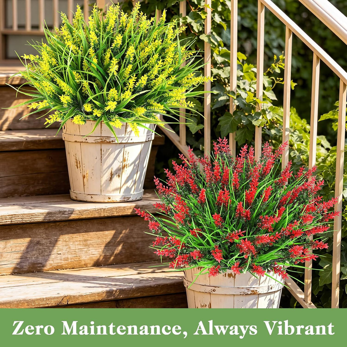 16PCS Artificial Fall Flowers for Outdoors, Fall Home Decorations