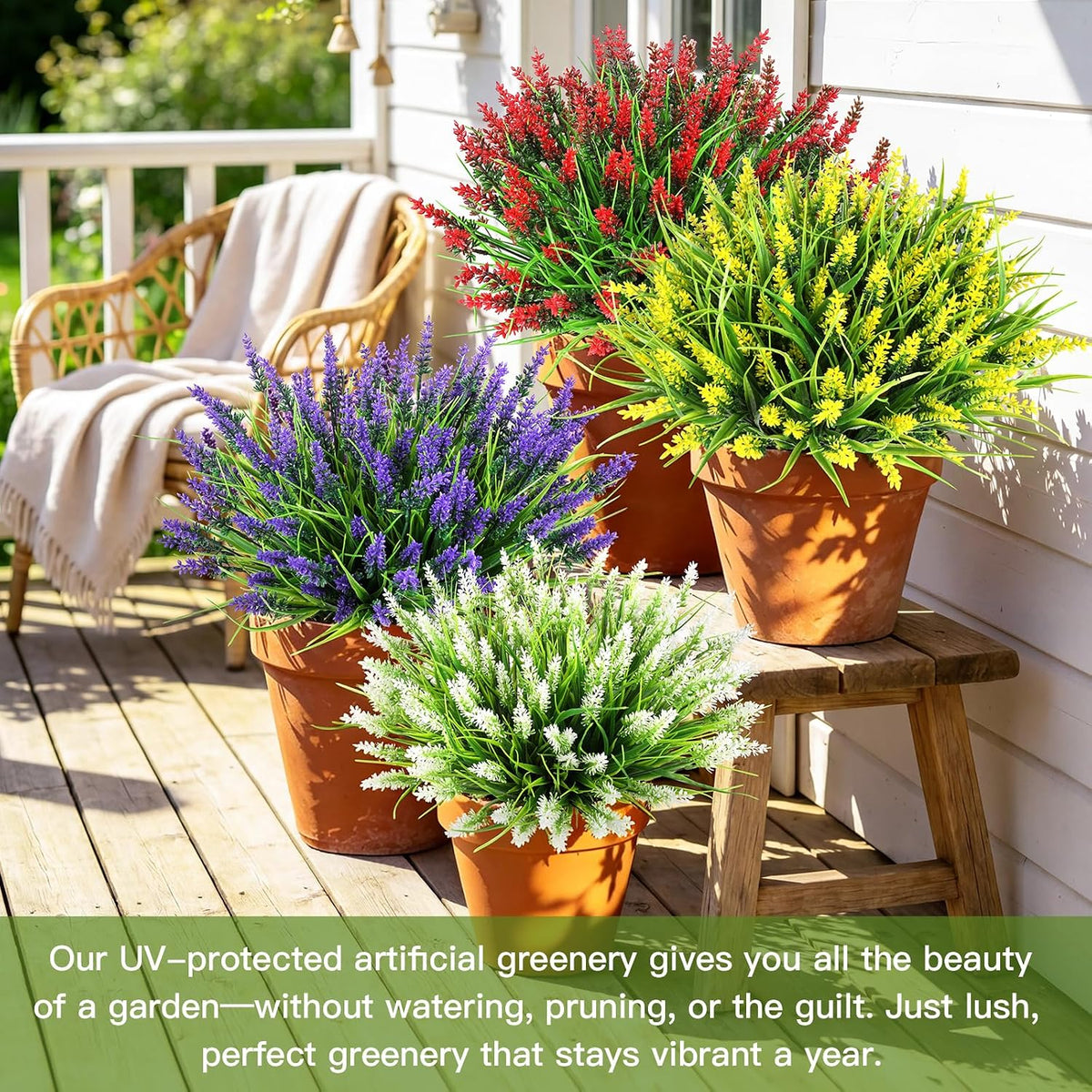 16PCS Artificial Fall Flowers for Outdoors, Fall Home Decorations