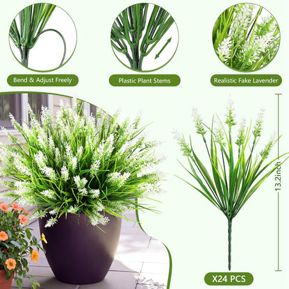 16PCS Artificial Fall Flowers for Outdoors, Fall Home Decorations