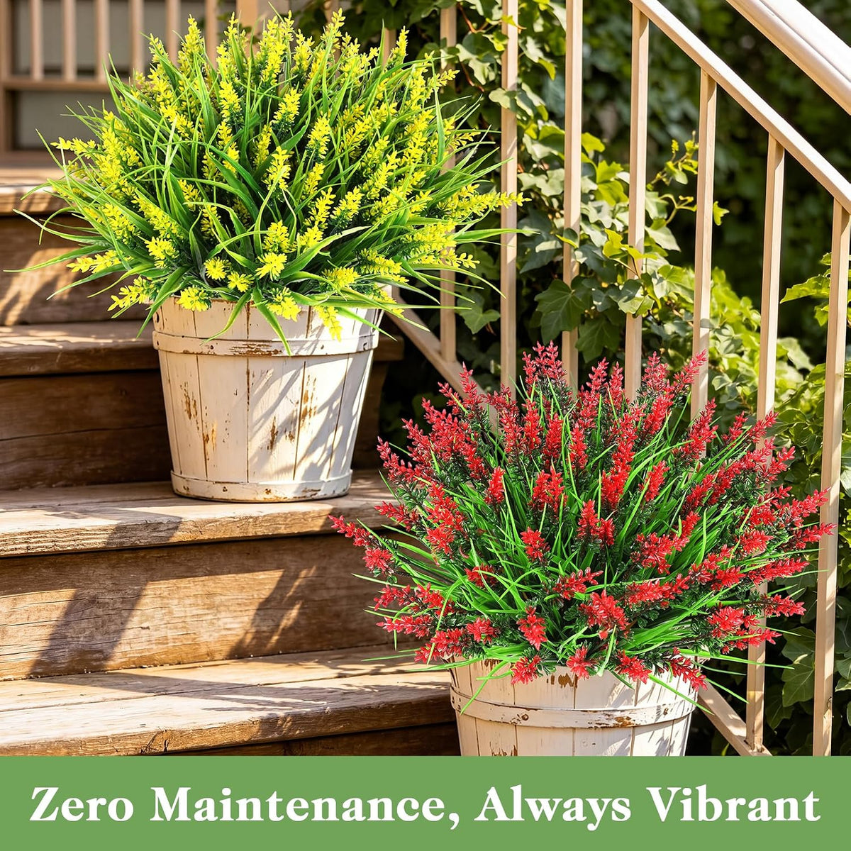 16PCS Artificial Fall Flowers for Outdoors, Fall Home Decorations