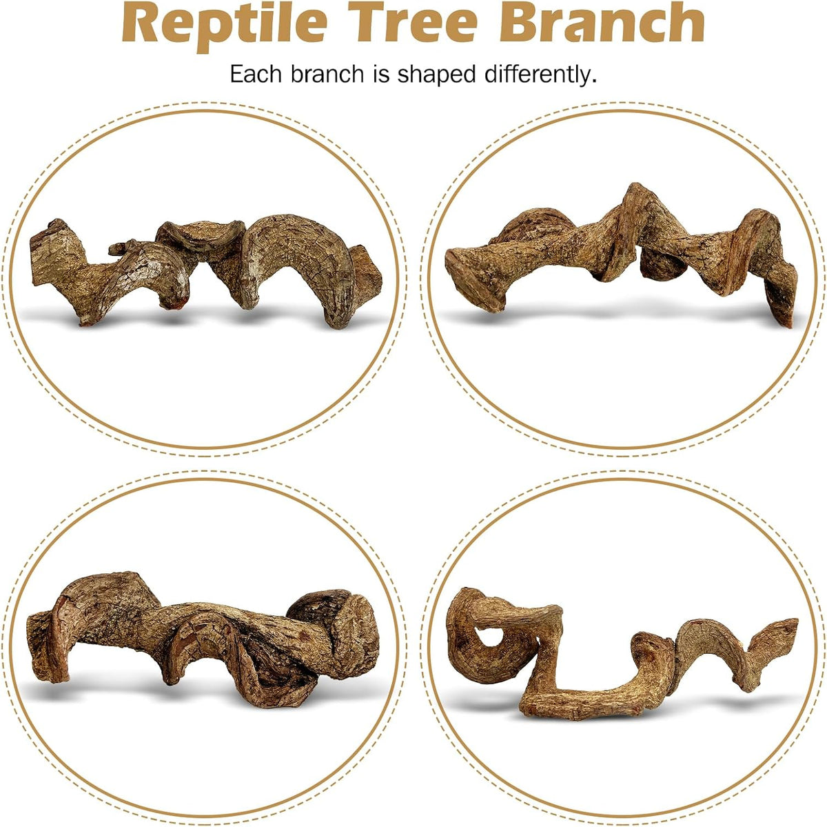 Reptile Climbing Decor Thick Wood Branches Snake Habitat Decorations Terrarium Wooden Tree Trunk Ornament for Bearded Dragon Lizard Snake Geckos Chameleon Frog