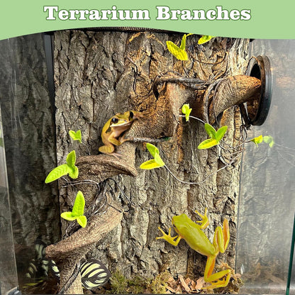 Reptile Climbing Decor Thick Wood Branches Snake Habitat Decorations Terrarium Wooden Tree Trunk Ornament for Bearded Dragon Lizard Snake Geckos Chameleon Frog