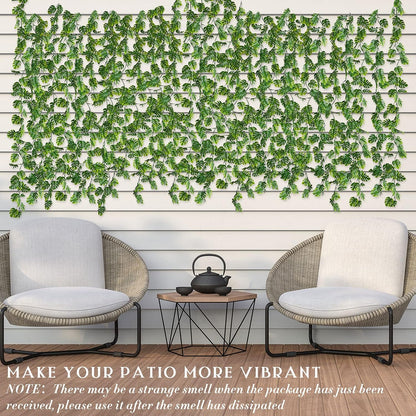 12 Pcs Artificial Monstera Leaf Vines 5.9 ft Fake Hanging Plant Ivy Tropical Palm Leaves Greenery Garland Monstera Faux Vine for Wedding Party Outdoor Decor Garden Porch Jungle Hawaiian Beach