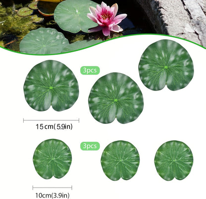 6Pcs Floating Lily Pads for Ponds: Realistic Lily Pads Leaves, Artificial Floating Foam Lotus Leaves Pond Decor for Pond Pool Koi Fish Patio Aquarium